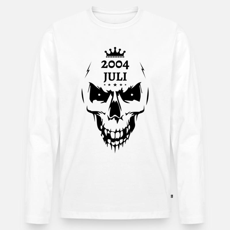Juli 2004 Totenkopf - Männer Premium Bio Langarmshirt - Weiß