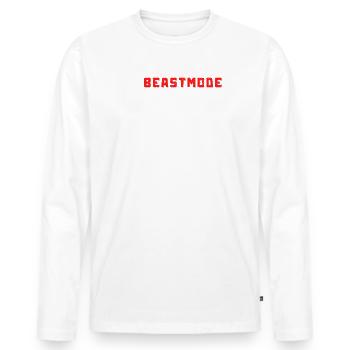Beastmode On | Geschenk | Training | Gym - Männer Premium Bio Langarmshirt - Weiß - Vorne - Nico (187cm)