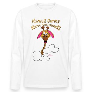 Always sunny above the clouds - Men's Premium Organic Long Sleeve Shirt - white - Front - Nico (187cm)