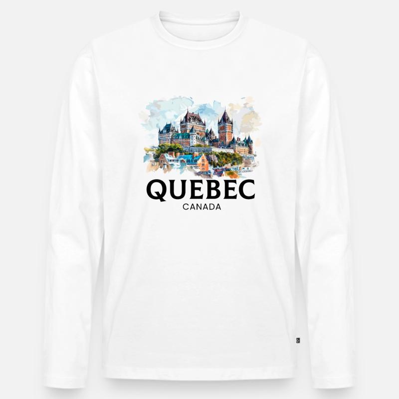 Quebec Canada Montreal, quebec flag - Männer Premium Bio Langarmshirt - Weiß