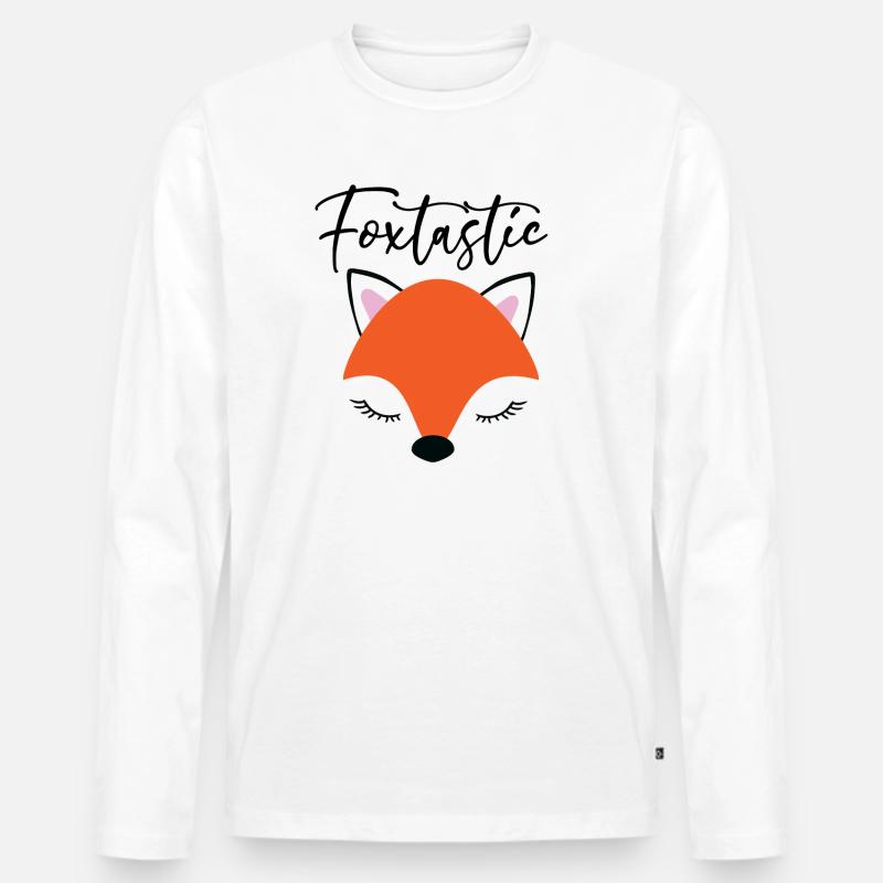 Foxtastic Fuchs Füchsin Geschenk - Männer Premium Bio Langarmshirt - Weiß
