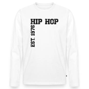 Hip Hop Est. 1976 - Männer Premium Bio Langarmshirt - Weiß - Vorne - Nico (187cm)