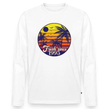 Millésime 1995 - T-shirt manches longues Premium bio Homme - blanc - Devant - Nico (187cm)