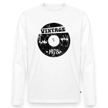 Millésime 1978 - T-shirt manches longues Premium bio Homme - blanc - Devant - Nico (187cm)