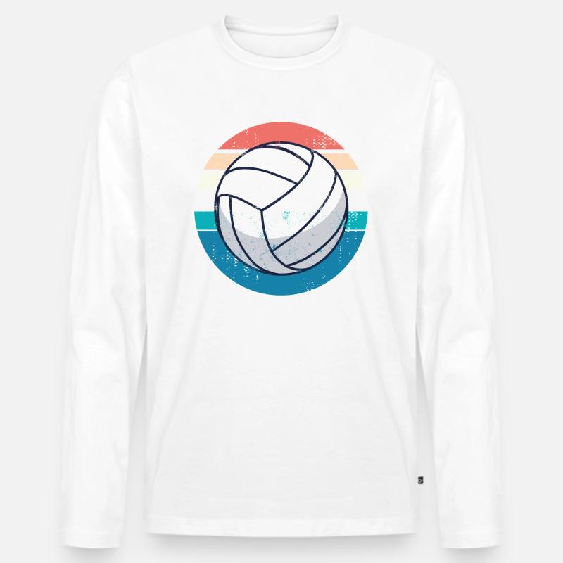 Volleyball Retro - Männer Premium Bio Langarmshirt - Weiß