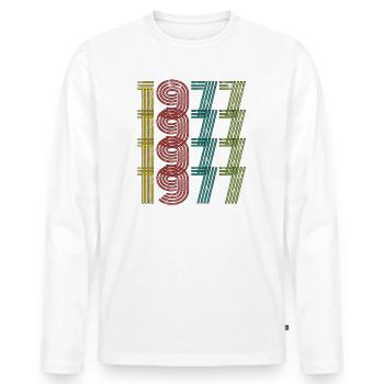 Millésime 1977 - T-shirt manches longues Premium bio Homme - blanc - Devant - Nico (187cm)