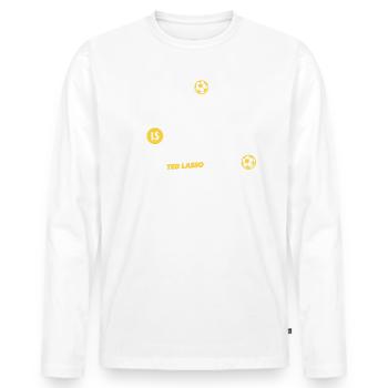 Ted Lasso Fútbol Is Life - T-shirt manches longues Premium bio Homme - blanc - Devant - Nico (187cm)