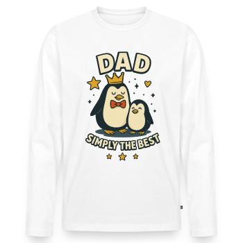 Papa, tout simplement le meilleur - T-shirt manches longues Premium bio Homme - blanc - Devant - Nico (187cm)