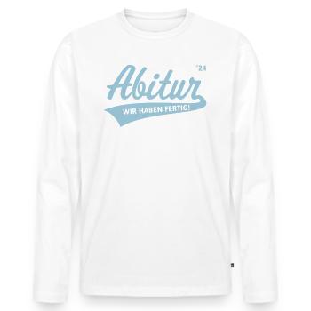 Abitur 2024 – Wir Haben Fertig! (Schule / White) - Männer Premium Bio Langarmshirt - Weiß - Vorne - Nico (187cm)
