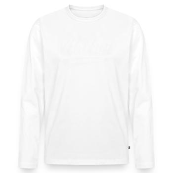 Abitur – Ich Habe Fertig! (Schulabschluss / White) - Männer Premium Bio Langarmshirt - Weiß - Vorne - Nico (187cm)