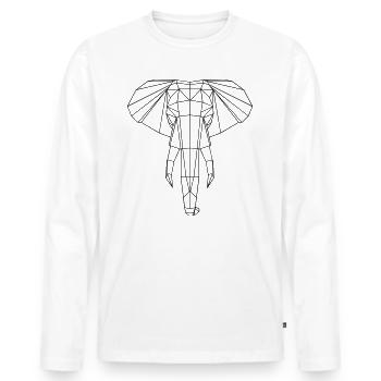 Elephant graphic - T-shirt manches longues Premium bio Homme - blanc - Devant - Nico (187cm)