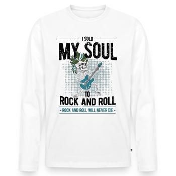 Musician rock and roll guitar gift - Men's Premium Organic Long Sleeve Shirt - white - Front - Nico (187cm)