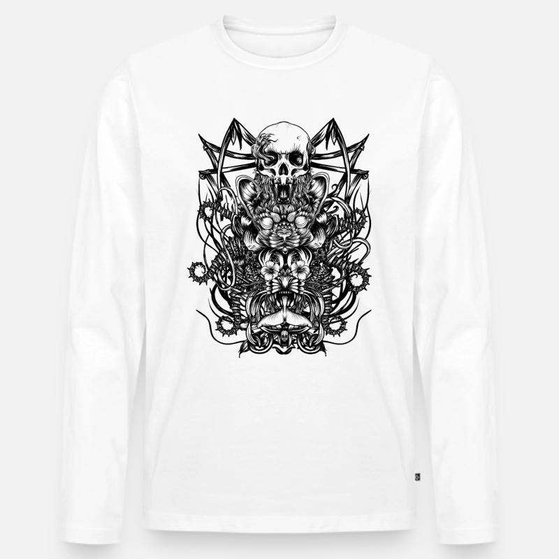 Totem - Männer Premium Bio Langarmshirt - Weiß
