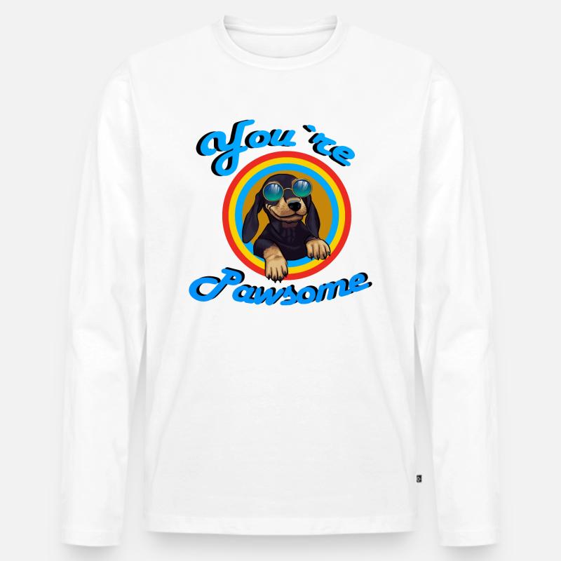 You are pawsome - Männer Premium Bio Langarmshirt - Weiß