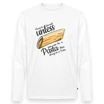 Pasta noodle dough spaghetti flour gift - Men's Premium Organic Long Sleeve Shirt - white - Front - Nico (187cm)