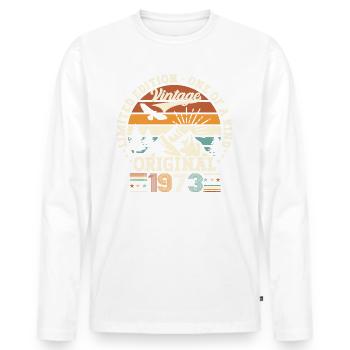 Cadeau original vintage 1973 49ème anniversaire - T-shirt manches longues Premium bio Homme - blanc - Devant - Nico (187cm)