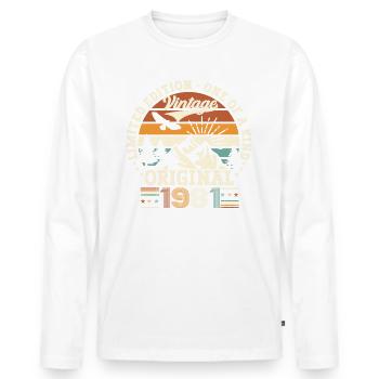 Original vintage 1981 41st birthday gift - Men's Premium Organic Long Sleeve Shirt - white - Front - Nico (187cm)
