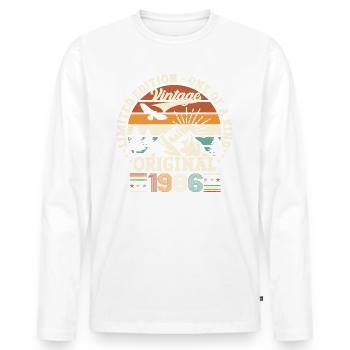 Cadeau original vintage 1986 36ème anniversaire - T-shirt manches longues Premium bio Homme - blanc - Devant - Nico (187cm)