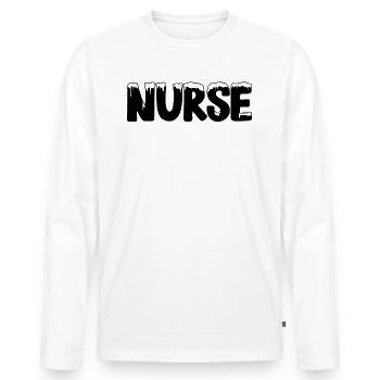 Text Eis Weihnachten Kostüm Krankenschwester - Männer Premium Bio Langarmshirt - Weiß - Vorne - Nico (187cm)