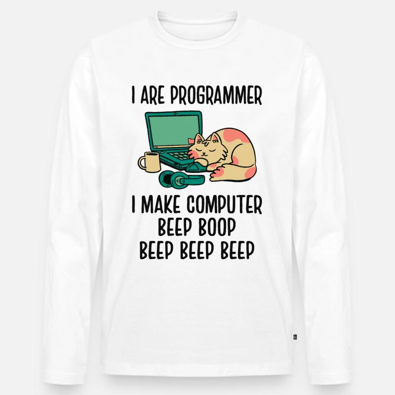 I Are Programmer I Make Computer Beep Bop Coder So Männer Premium Bio Langarmshirt