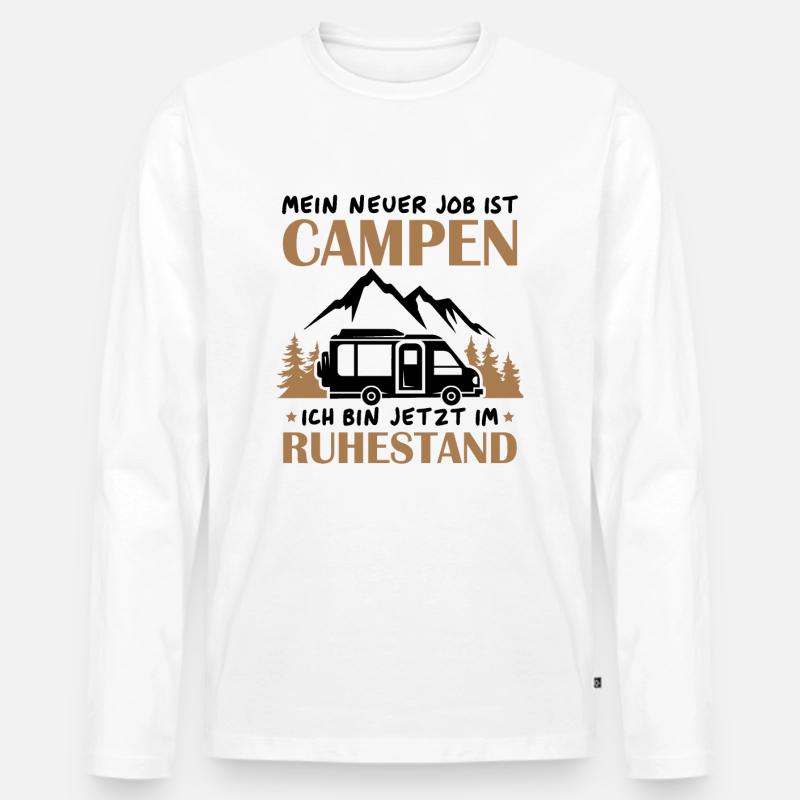 Renter Camping Geschenk - Männer Premium Bio Langarmshirt - Weiß