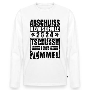 Abschluss 2024 Realschule - Männer Premium Bio Langarmshirt - Weiß - Vorne - Nico (187cm)