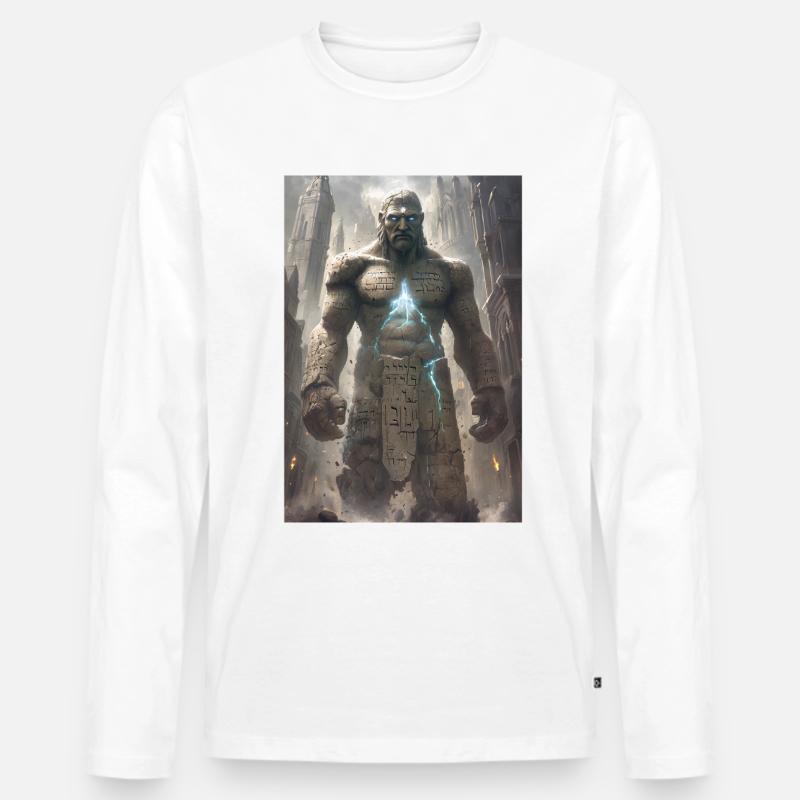 Golem jüdisch Judentum Geschenk - Männer Premium Bio Langarmshirt - Weiß