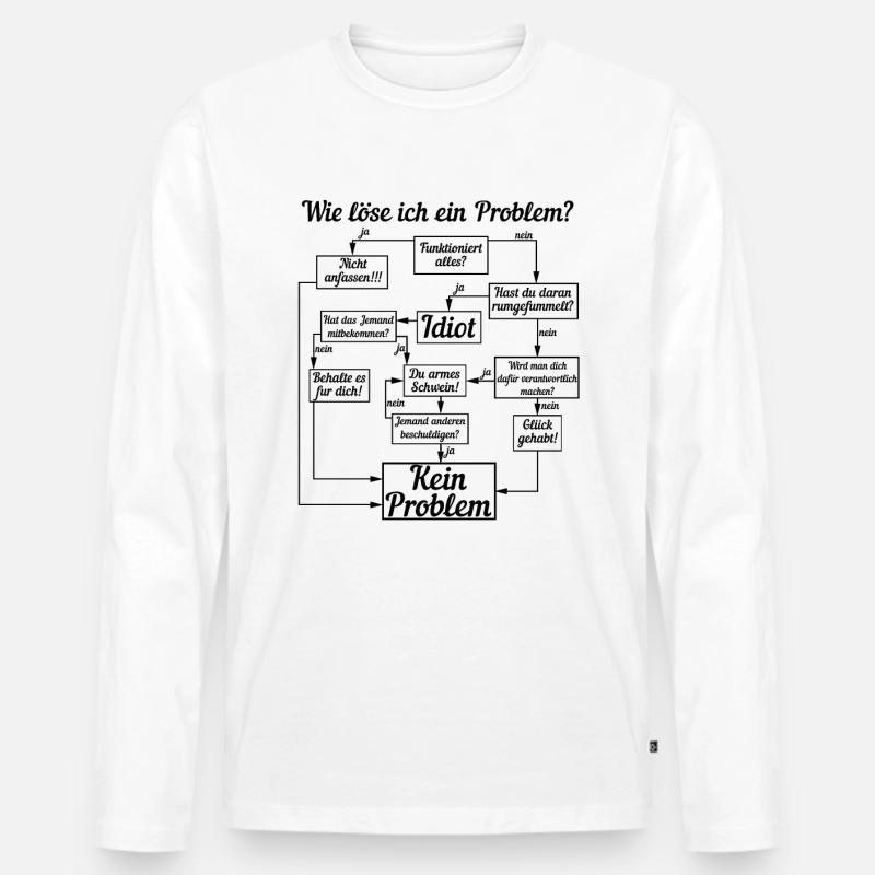 Anleitung Wie löse ich ein Problem - Männer Premium Bio Langarmshirt - Weiß