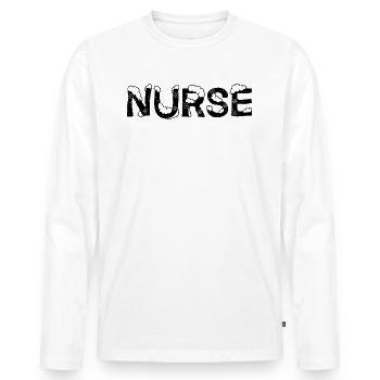 Texte Glace Costume De Noël Infirmière - T-shirt manches longues Premium bio Homme - blanc - Devant - Nico (187cm)