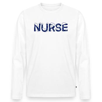 Text Eis Weihnachten Kostüm Krankenschwester - Männer Premium Bio Langarmshirt - Weiß - Vorne - Nico (187cm)
