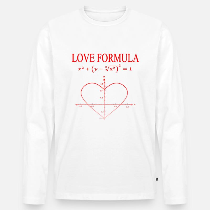 Mathe Liebe Formel - Männer Premium Bio Langarmshirt - Weiß