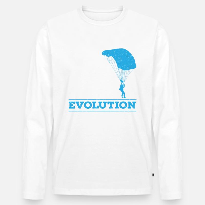 Evolution Skydiving - Skydiver - Männer Premium Bio Langarmshirt - Weiß