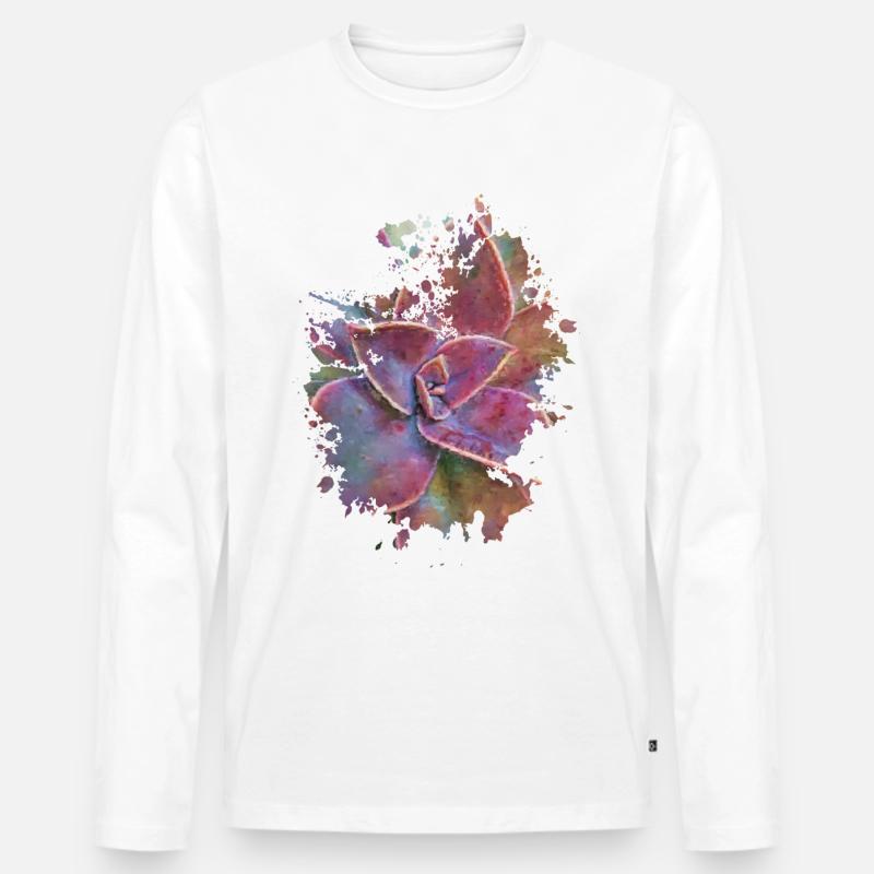 Pflanze - Männer Premium Bio Langarmshirt - Weiß