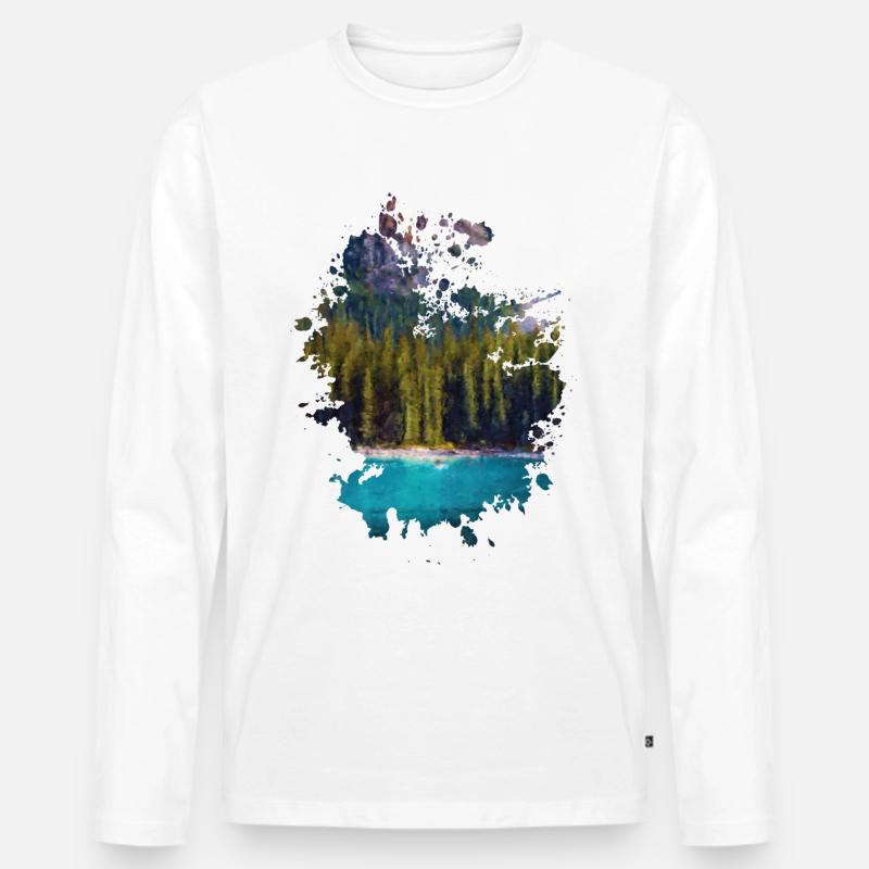 See - Männer Premium Bio Langarmshirt - Weiß