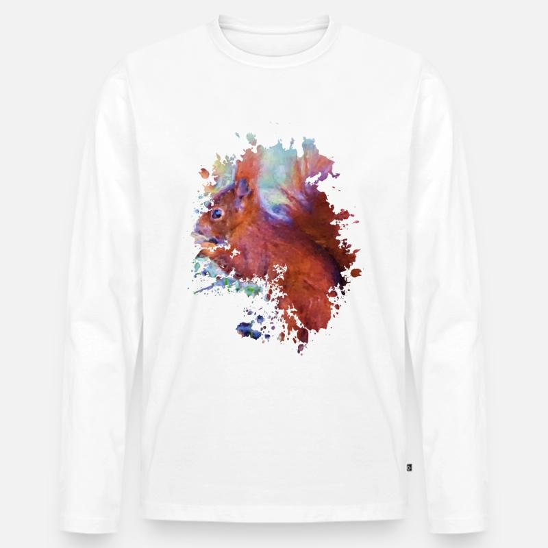 Eichhörnchen - Männer Premium Bio Langarmshirt - Weiß