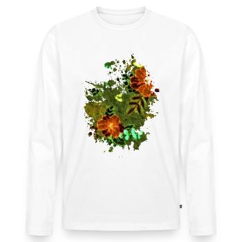Flower Smash - Männer Premium Bio Langarmshirt - Weiß - Vorne - Nico (187cm)