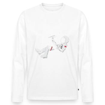 Astronaute relax - T-shirt manches longues Premium bio Homme - blanc - Devant - Nico (187cm)