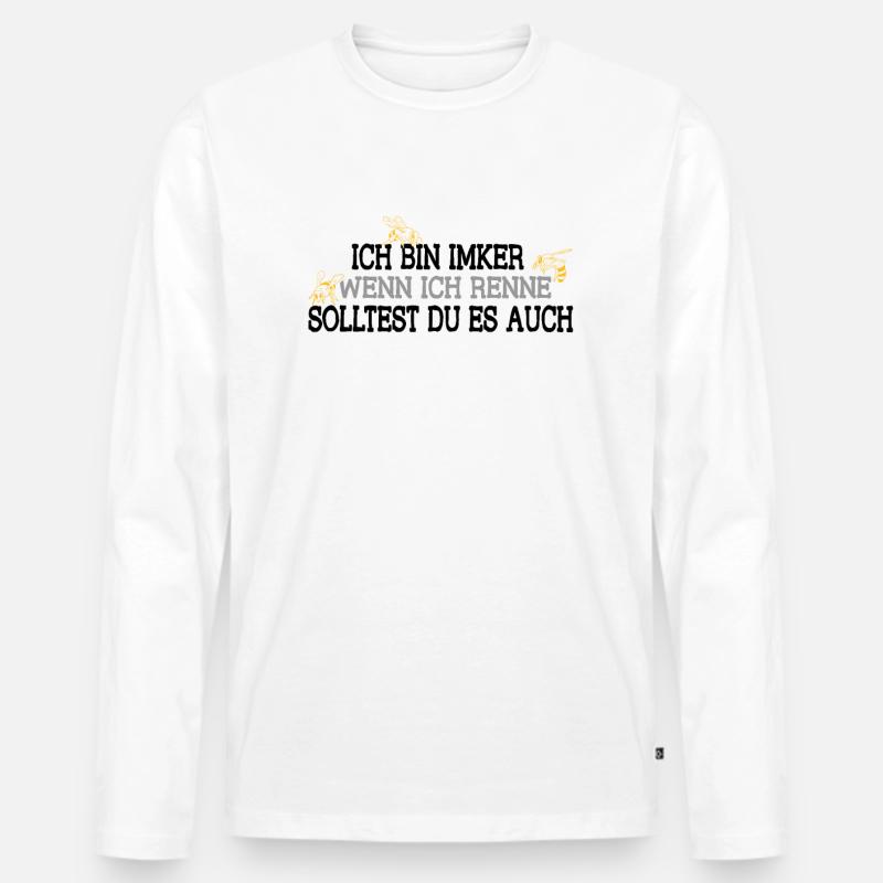 Imker - Männer Premium Bio Langarmshirt - Weiß