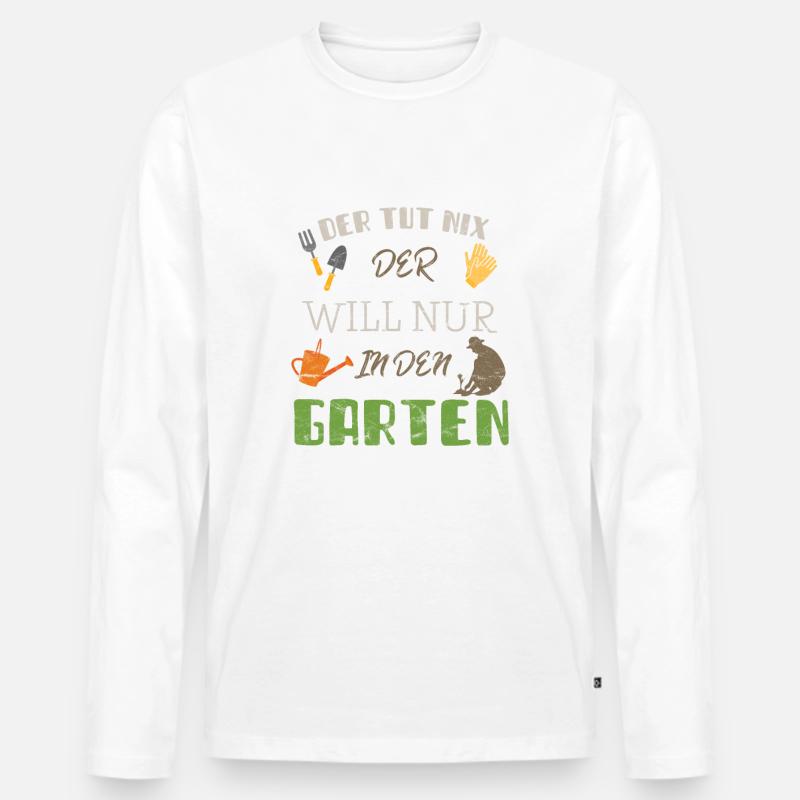 Gärtner - Männer Premium Bio Langarmshirt - Weiß