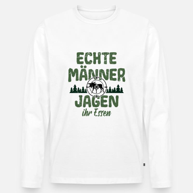 Jäger Jäger Jagd - Männer Premium Bio Langarmshirt - Weiß