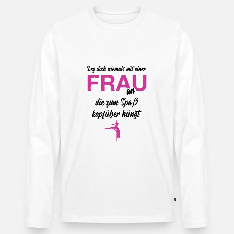 Pole Dance - Männer Premium Bio Langarmshirt - Weiß