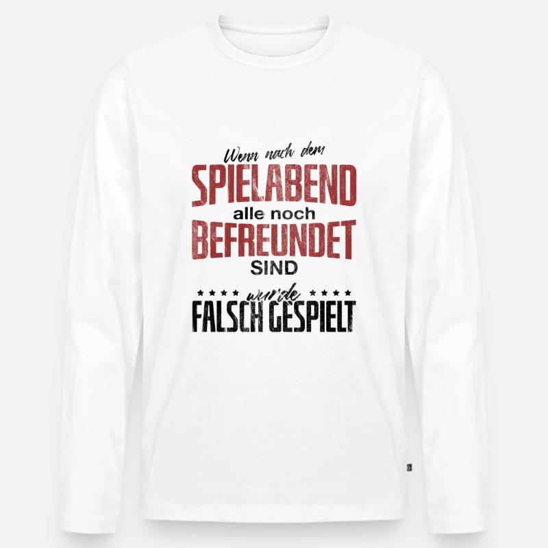 Brettspiele - Männer Premium Bio Langarmshirt - Weiß
