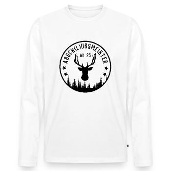 ABITUR 2025 - ABSCHLUSSKLASSE - AK 25 - ABSCHLUSS - Männer Premium Bio Langarmshirt - Weiß - Vorne - Nico (187cm)