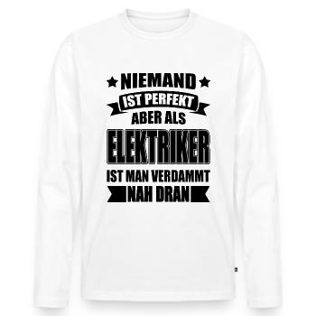 Elektriker Handwerker Lustiger Spruch - Männer Premium Bio Langarmshirt - Weiß - Vorne - Nico (187cm)