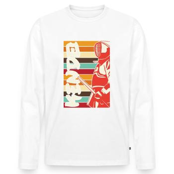 Kendo - Men's Premium Organic Long Sleeve Shirt - white - Front - Nico (187cm)