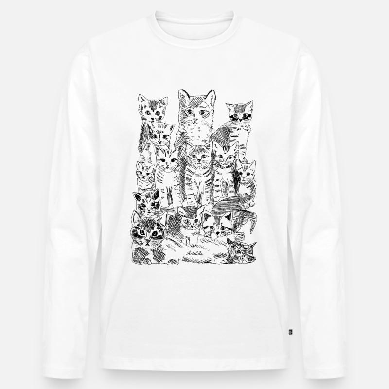 Katzen und Kätzchen - Katzen - Männer Premium Bio Langarmshirt - Weiß