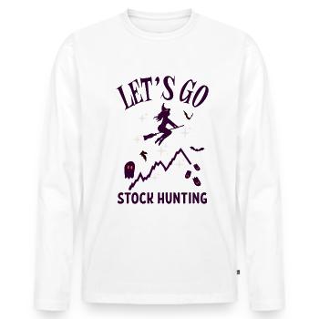 Stock Investor Halloween Shirt Stock Trader Tee - Men's Premium Organic Long Sleeve Shirt - white - Front - Nico (187cm)