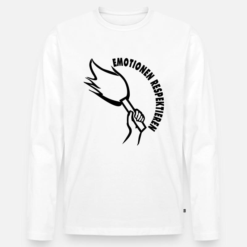 pyro_emotionen - Männer Premium Bio Langarmshirt - Weiß