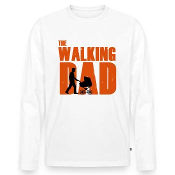 The Walking Dad - Männer Premium Bio Langarmshirt - Weiß - Vorne - Nico (187cm)