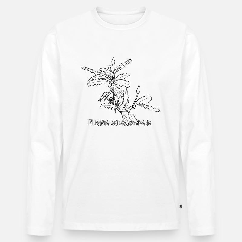 Bucephalandra kedagang - Männer Premium Bio Langarmshirt - Weiß